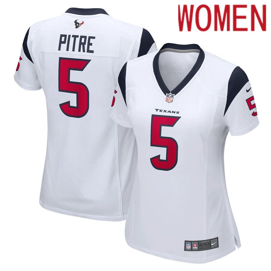 Women Houston Texans #5 Jalen Pitre Nike White Game Player NFL Jersey->women nfl jersey->Women Jersey